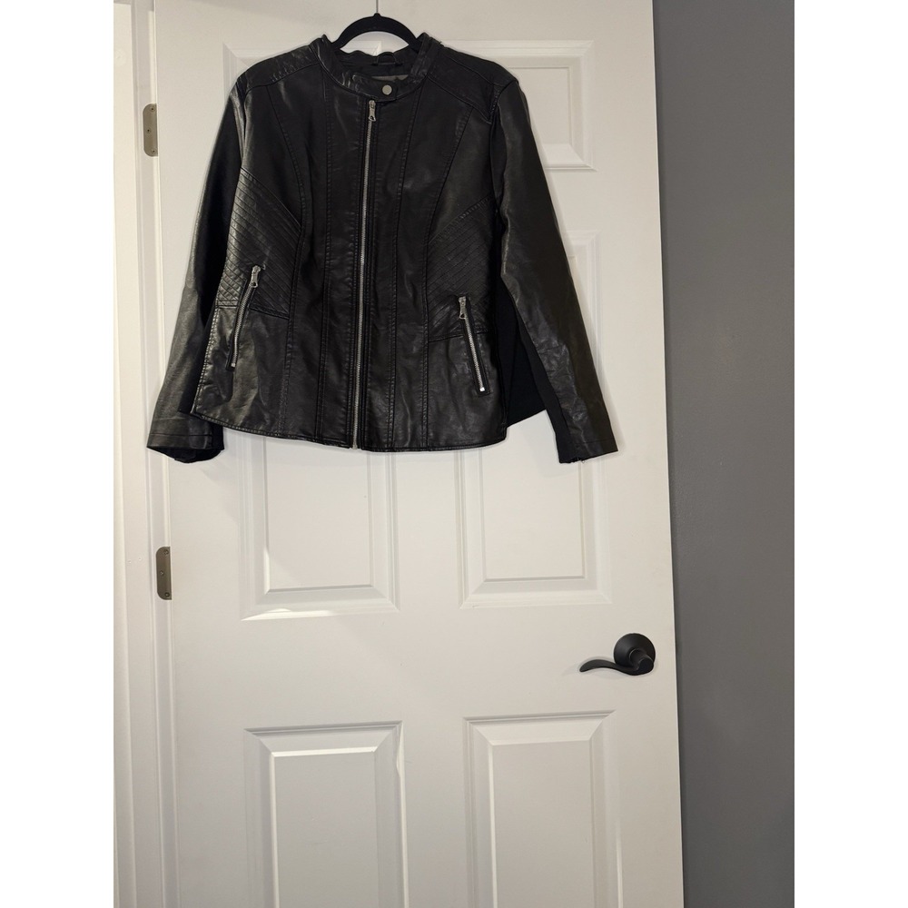 Maurices Faux Leather Moto Jacket 1x Black